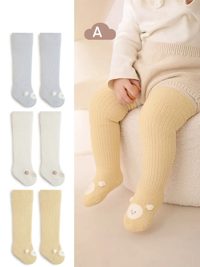 

MILANCEL Winter Baby Thicken Stockings 0-3T Cartoon Sheep 5 Colors Infant Knee Socks Fleece Padded Warm Kids Thigh-high Socks