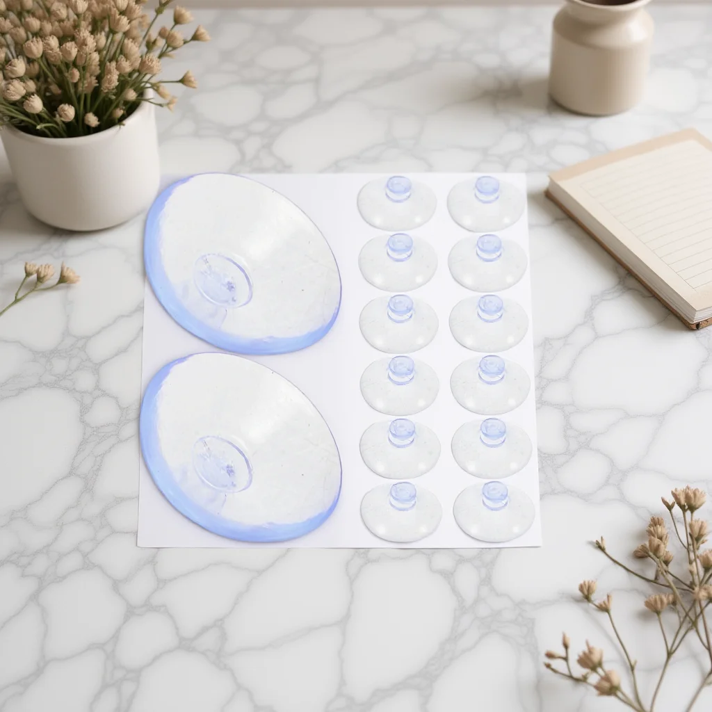 300Pcs Mushroom Head Transparent Suction Cups Strong Suction Glass Table Pads Anti-Slip Clear Plastic Suckers for Window