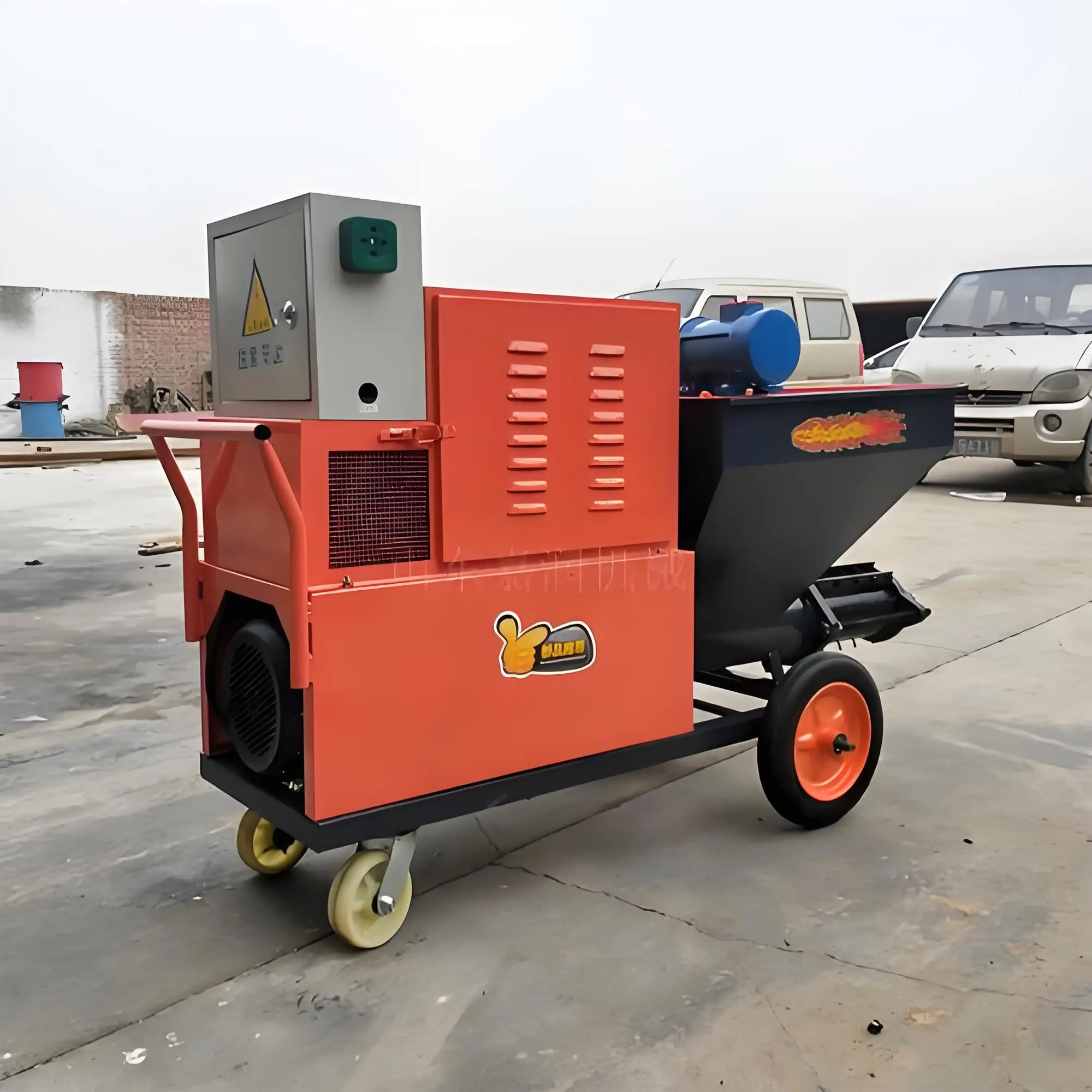 220V Multifunctional Automatic Powder Wall Plastering Spray Machine 50m Max for Cement Mortar Batch Ash Putty & Real Stone Paint
