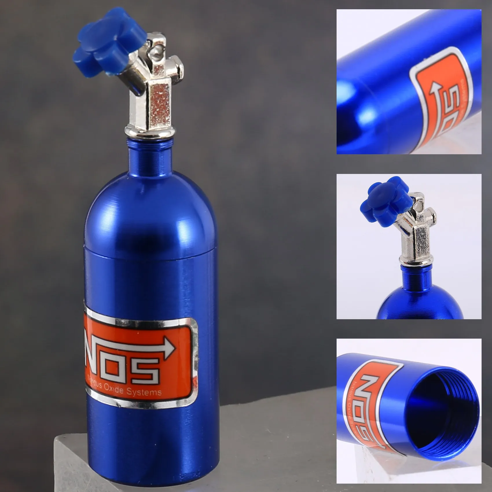 Bottiglia di azoto NOS simulata in metallo per auto cingolata RC 1/10 TRX4 Defender Bronco RC4WD D90 D110 Axial Scx10 90046, blu