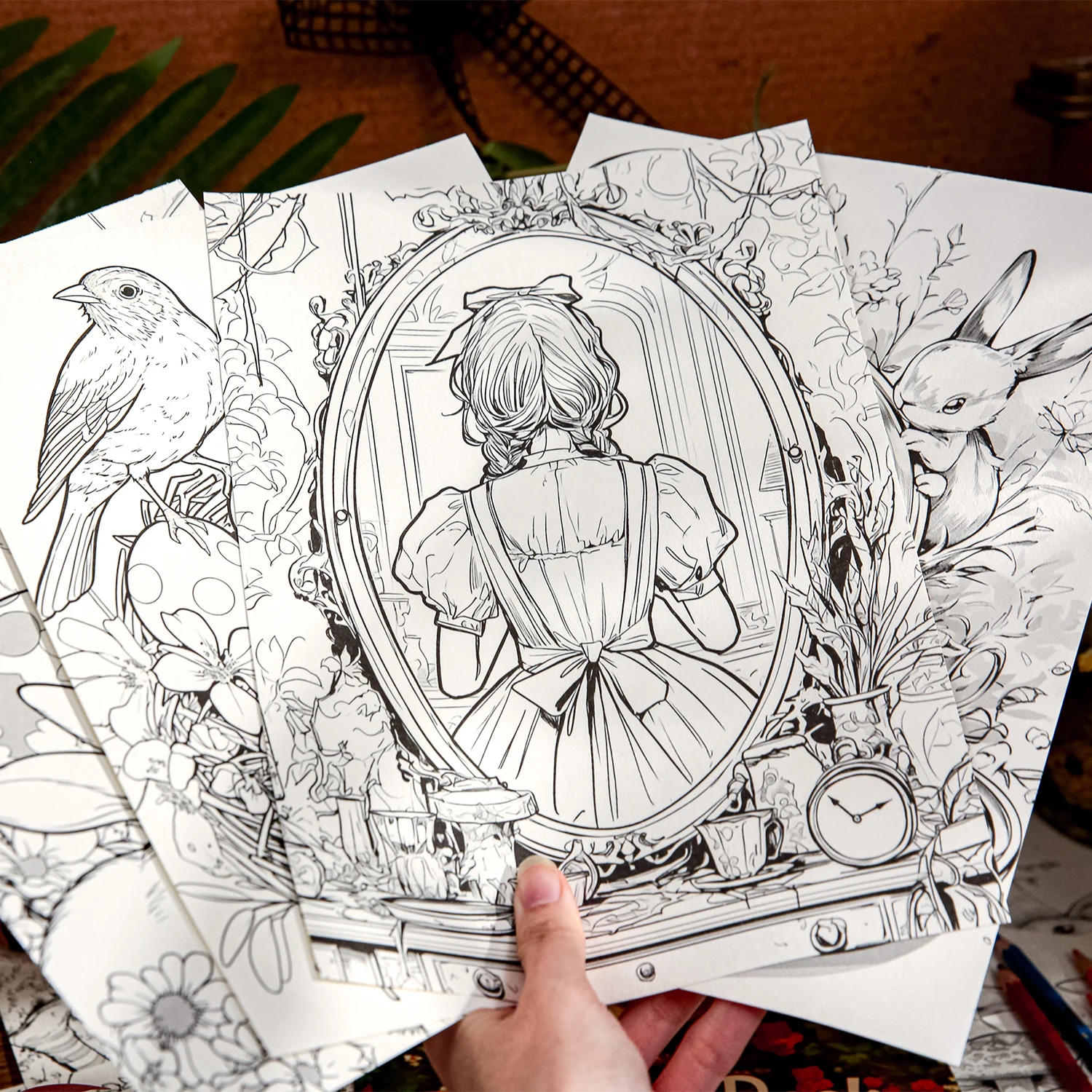 Mr Paper 22pcs/bag Mirror Encounter Series Girls Animal Patterns Colouring Book Colouring Doodle Painting Book