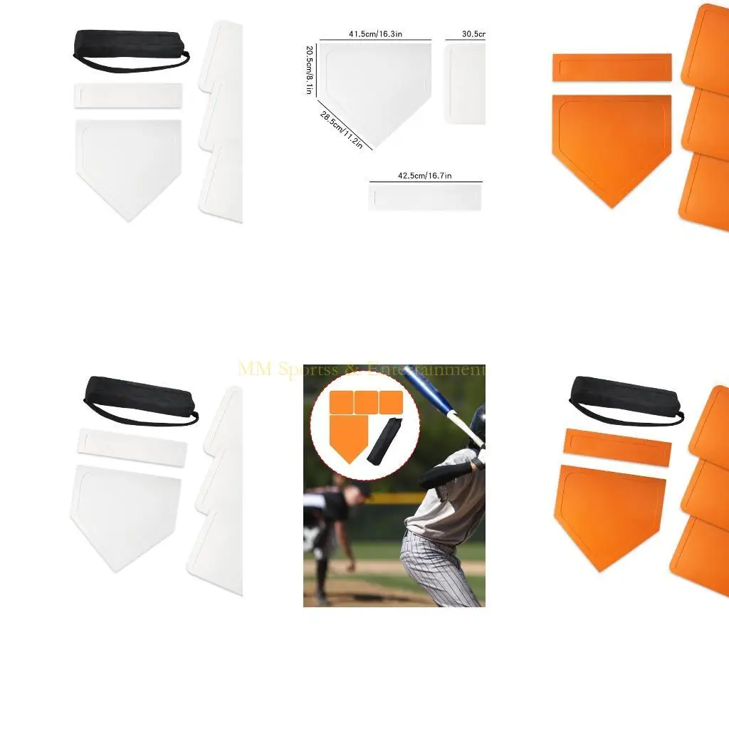 

31BE Rubber Throw Down Baseball Softball Bases Set for Indoor Outdoor Training