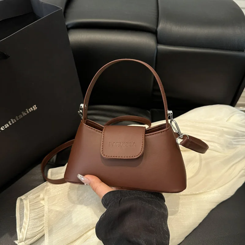 

2025 Summer Womens PU Leather Shoulder Bag Stylish Mini Crossbody Purse Elegant Handheld Bag for Daily Use