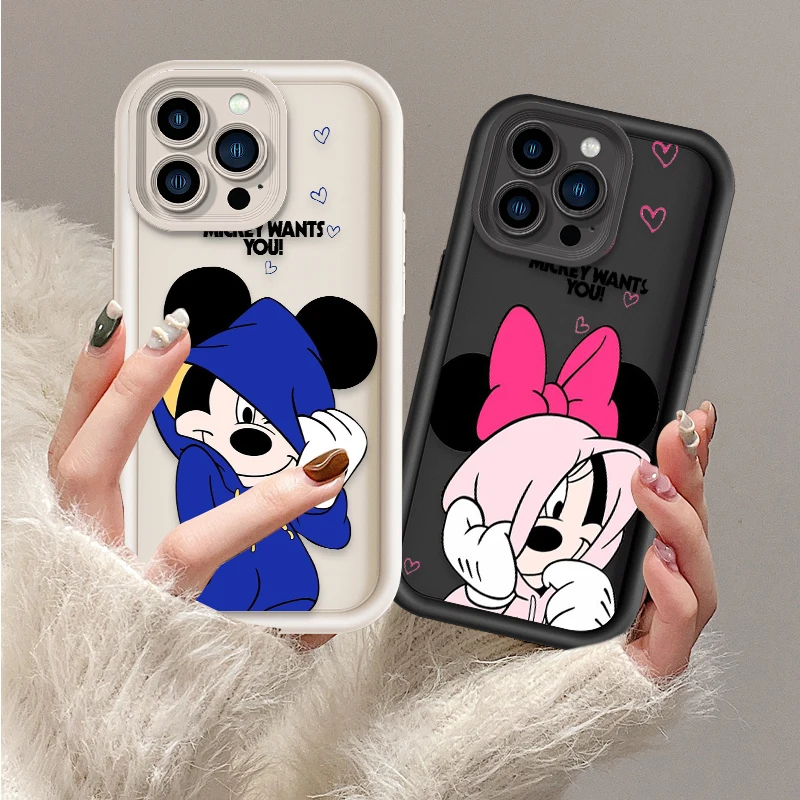 Cute Disney Mickey For iPhone 15 14 13 12 11 Pro Max XS Max X XR 7 8 Plus 6S Eye Ladder Phone Case