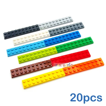 20 piezas DIY bloques de construcción figuras delgadas ladrillos 2x10 puntos tamaño creativo educativo Compatible con 3832 juguetes de plástico para niños