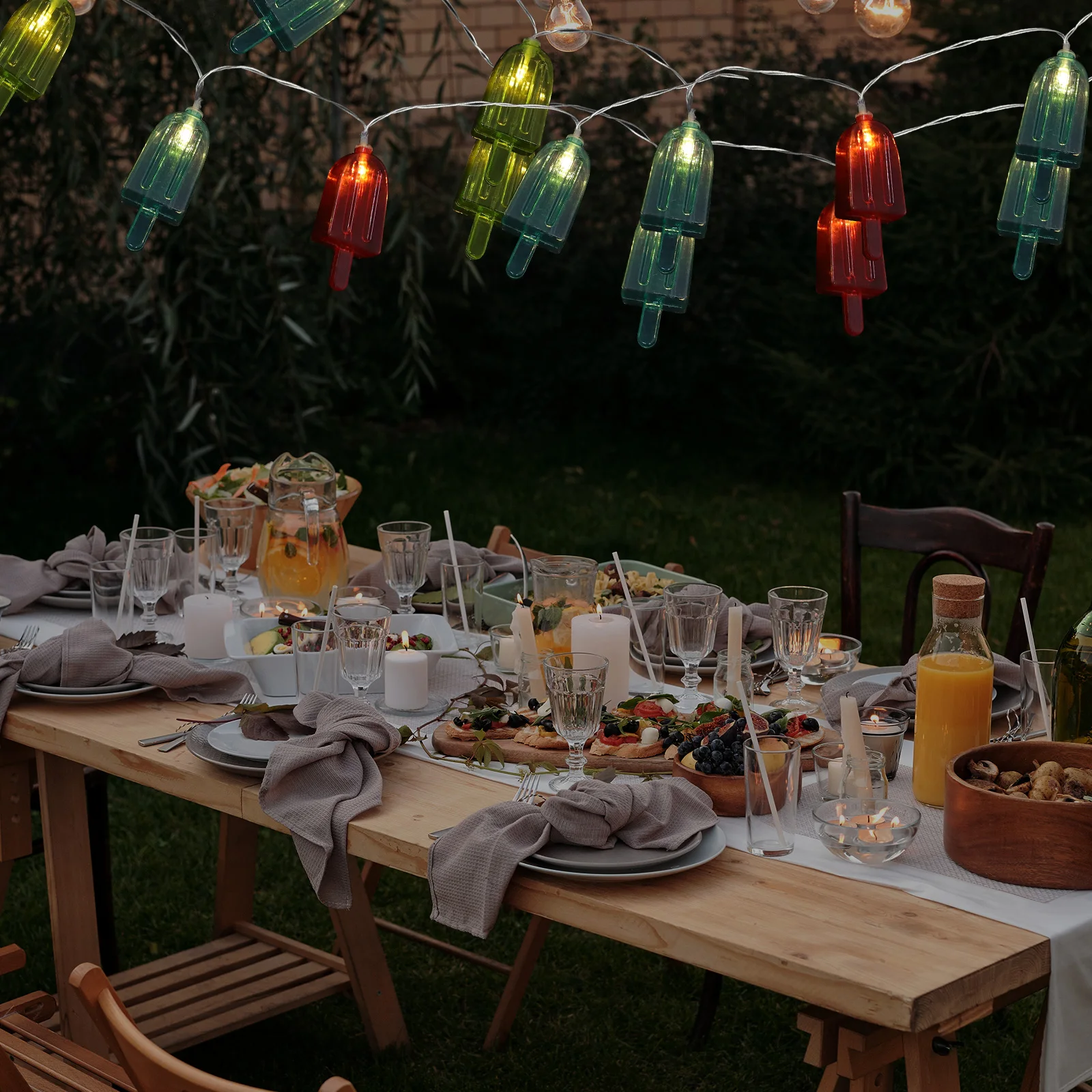 

Ice Cream String Light Pendant Unique Modeling Warm Led For Party Festival Home Garden Decoration Decorative Lamp