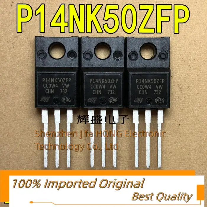 최고의 품질 N 채널 TO-220F MOSFET, P14NK50ZFP STP14NK50ZFP ST, 14A, 500V, 10 개/몫