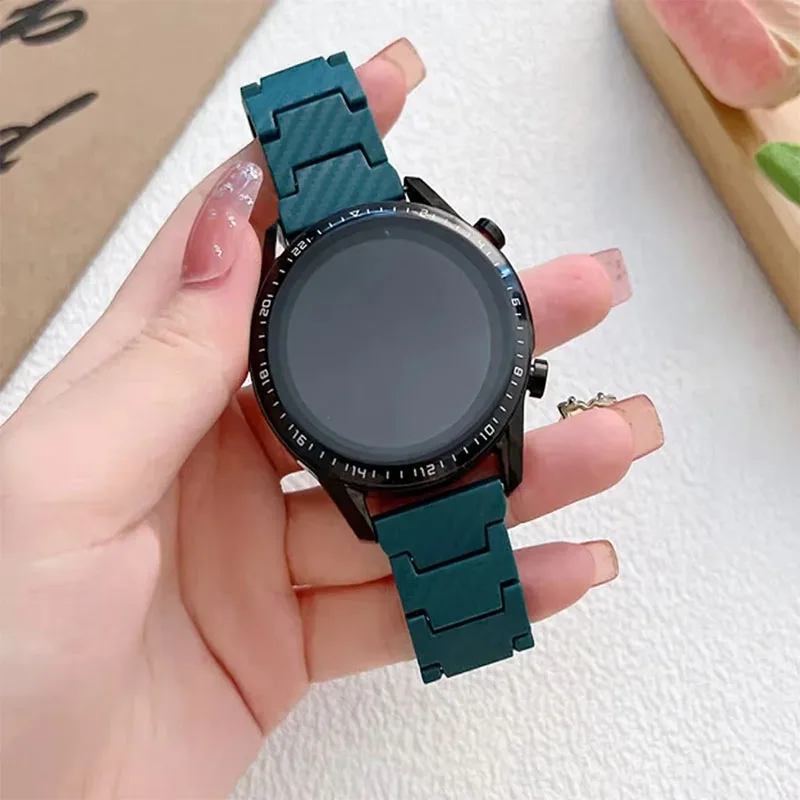20 22mm Carbon Fiber Strap For Samsung Galaxy 7/4/5/6/Classic 46mm/Active 2 40mm/44mm Gear S3 Bracelet Huawei Watch GT/2e/3/Pro