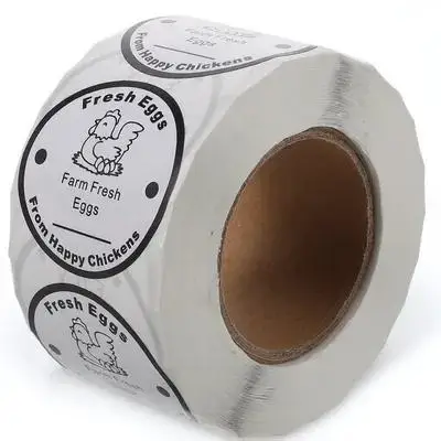 1 Roll 500 Sheets Packaging Farm Stickers Round Chicken Egg Carton Labels Freshness Preservation Portable Safe Usage Home Market