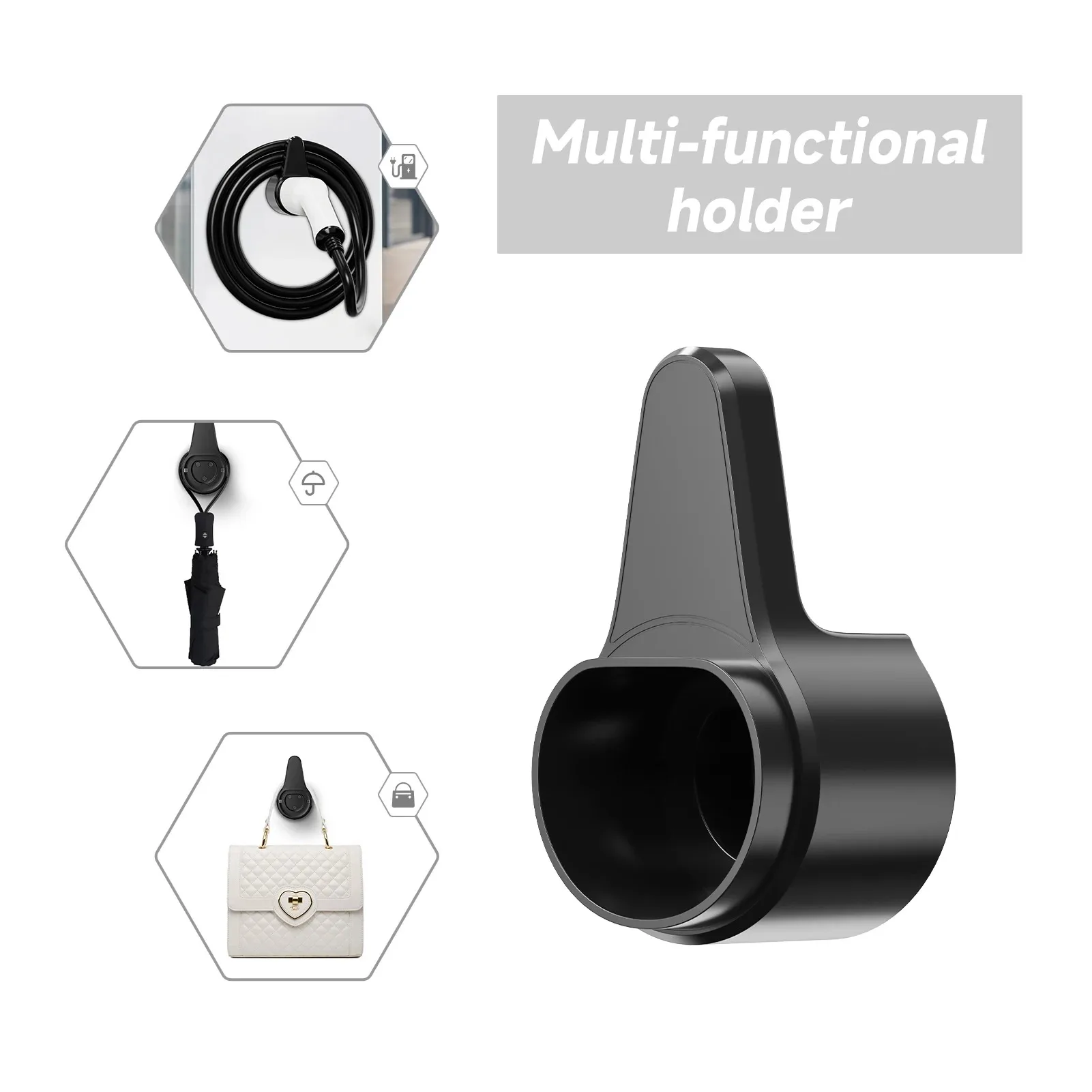 Electric Vehicle Type 2 Type 1 GB/T Charger Plug Holder EV IEC 62196-2 Charging Organizer Cable Plug Wall Mount Wallbox Socket