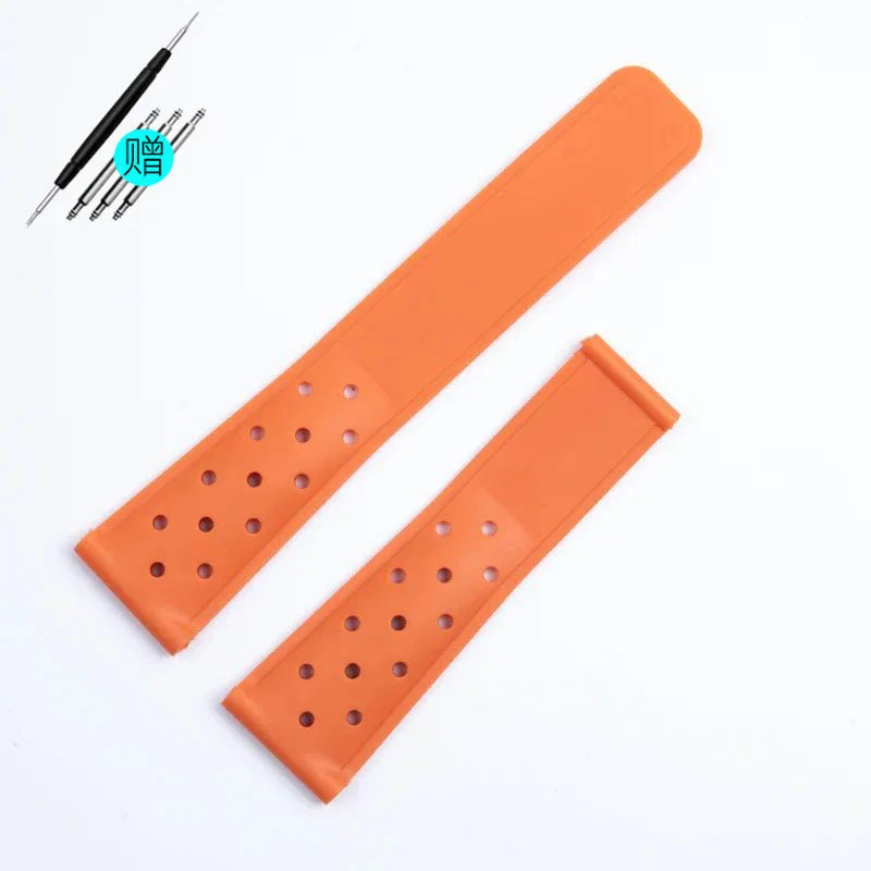 Silicone Watch Strap For Tag Heuer CARRERA AQUARACER 300 WAY201A WAY211C Black Blue Rubber Watch Accessories Band 22mm