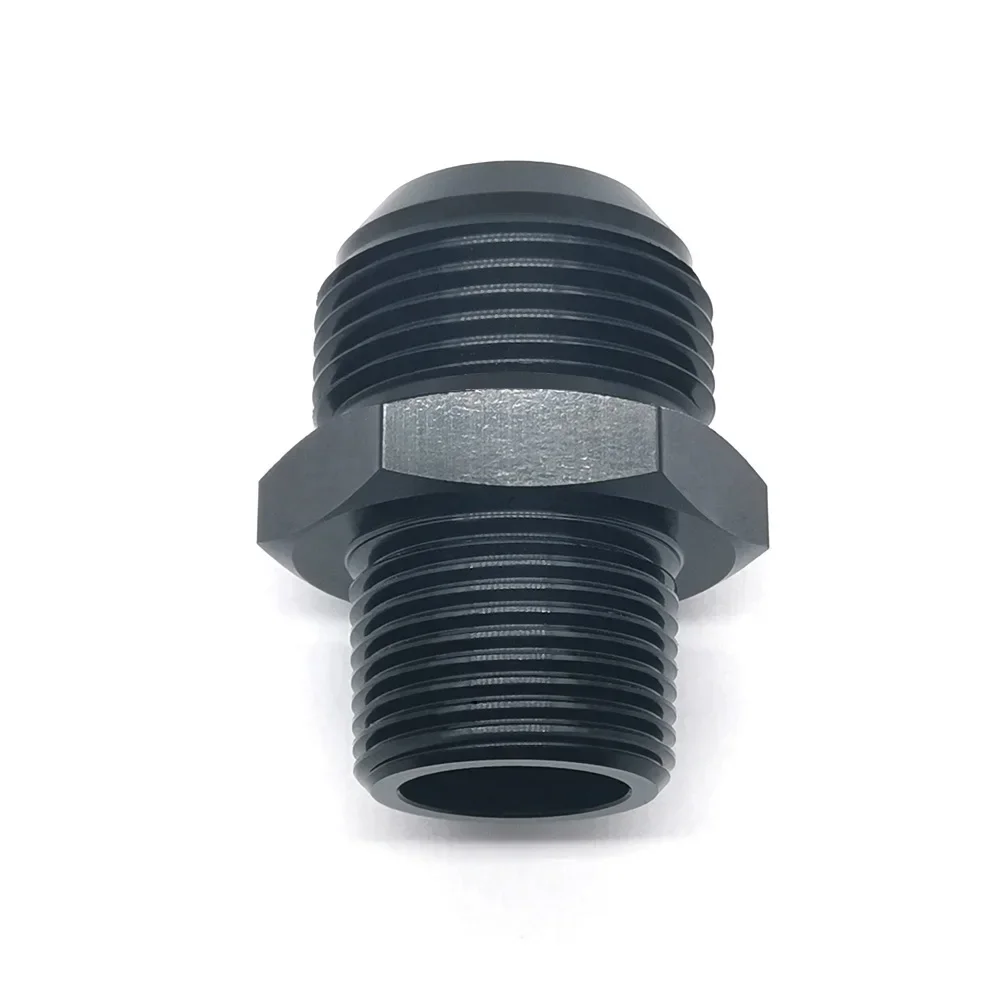 3/4" NPT do 16AN Łącznik męski AN16 Złączka prosta Adapter złącza kielichowego Aluminium Czarny