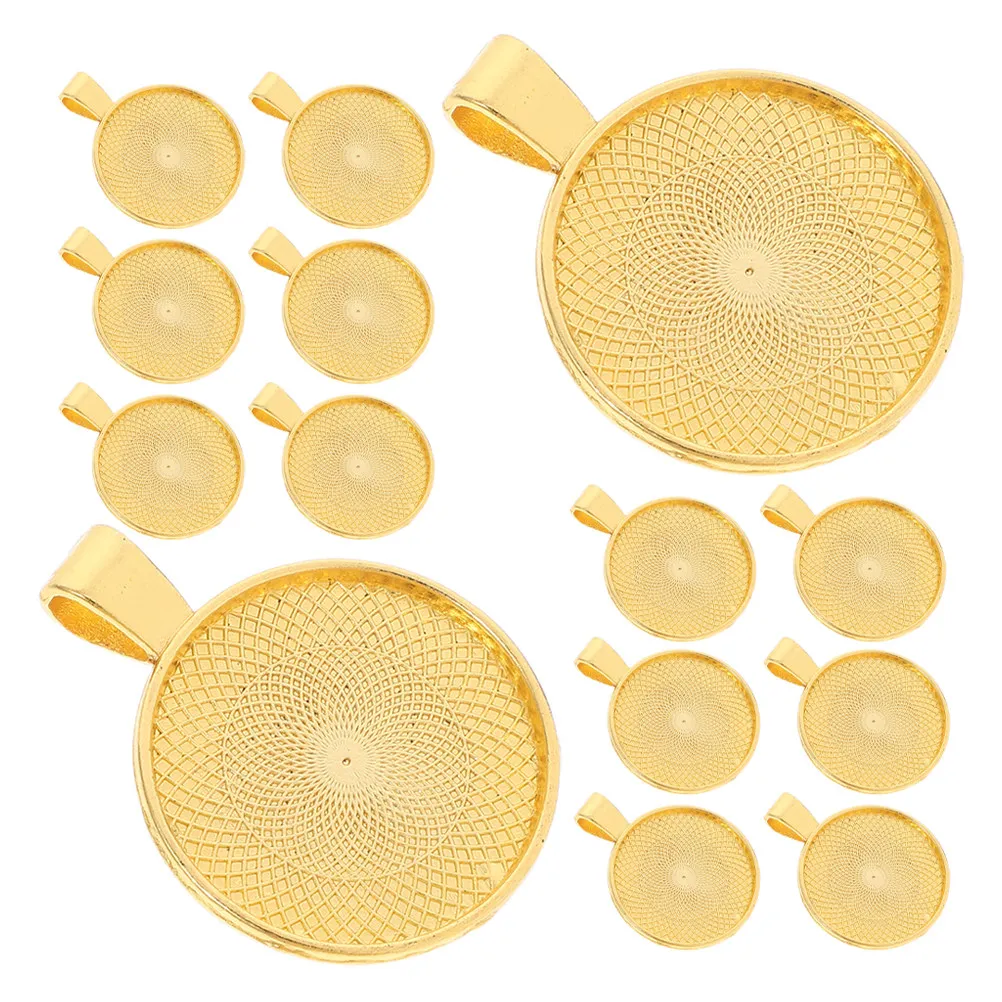 20Pcs Round Pendant Tray 25Mm Flat Bezel Settings for DIY Jewelry Making Cabochon Base Necklace Bracelet Craft Findings
