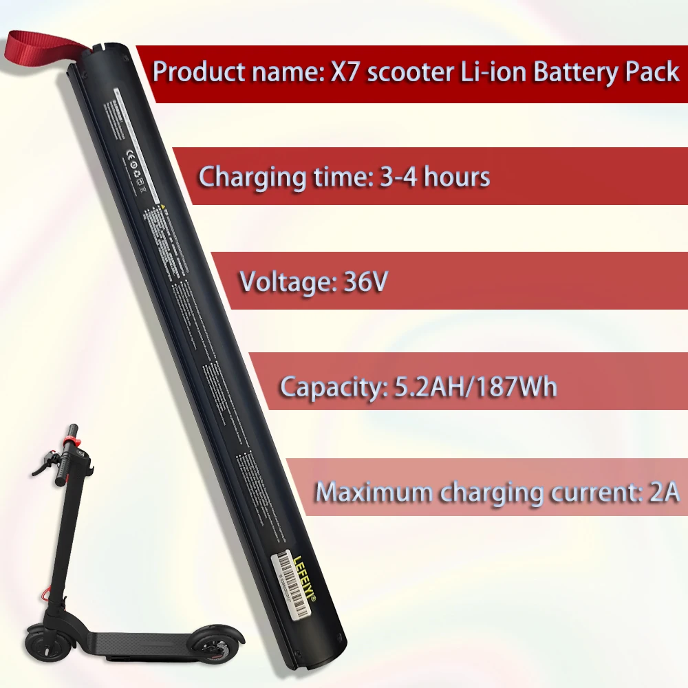 36V 5.2Ah X7 Scooter Battery Foldable Built-in Rechargeable Batteries For Huanxi HX X7 Scooter Scooter Battery 36v