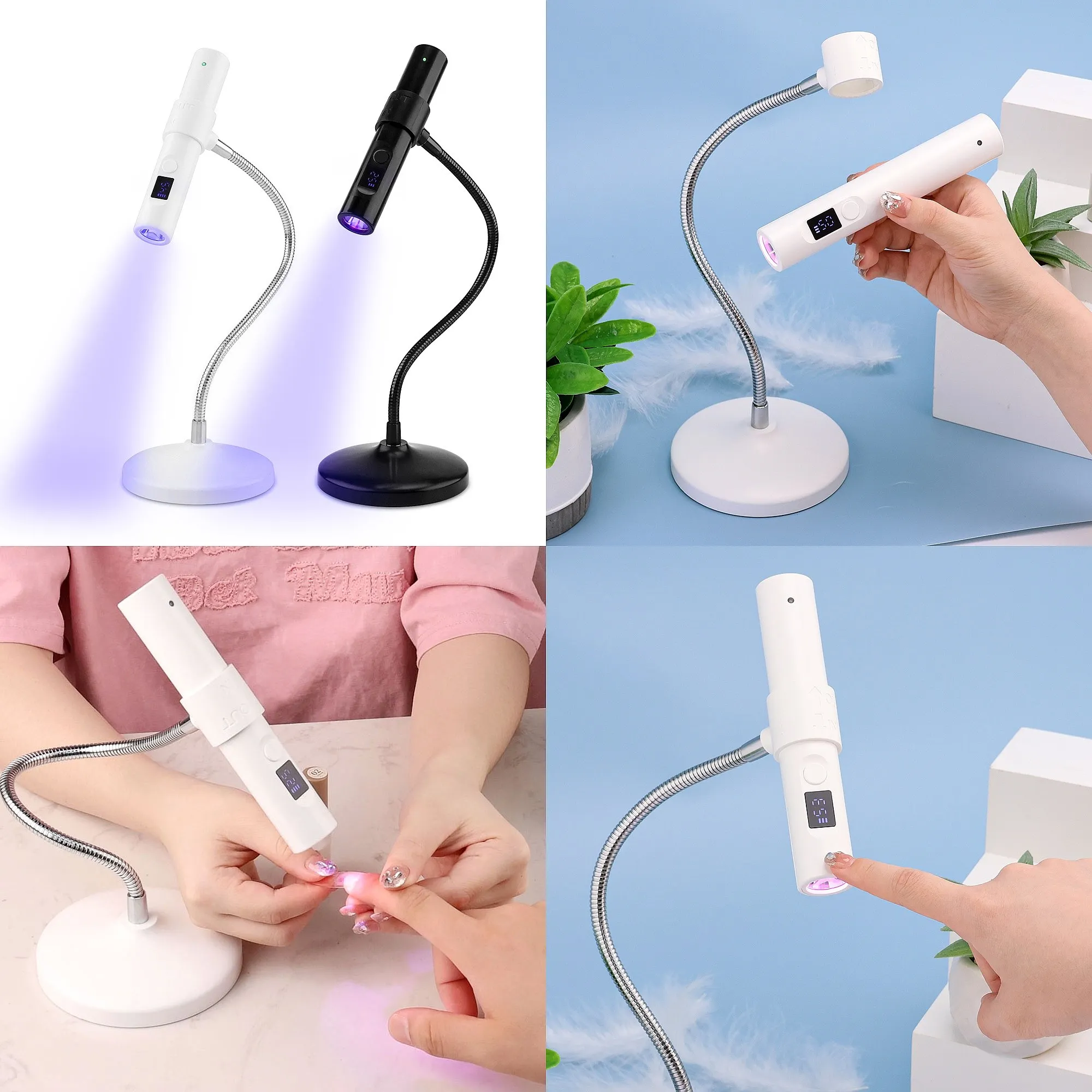 Mini Flash Led Lamp Nail Dryer Rechargeable Uv Led Nail Lamp for Acrylic Gel Nails Pink Light Technology for Cure Gel