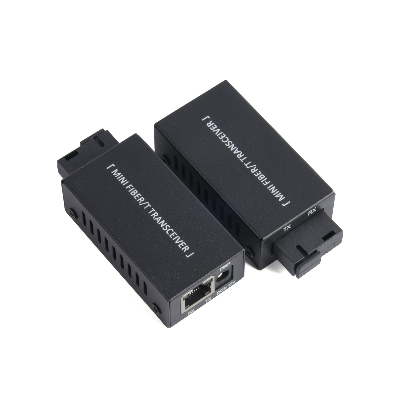 Mini Gigabit Fiber Media Converter 1 Paar 100/1000Mbps Fiber Transceiver Sc Naar Rj45 Ethernet Switch 20Km Met Power Adapter