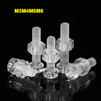 20/30/50/100/200sets  Acrylic Clear Transparent Plastic Nylon Round Head Phillips Cross Screw Bolt + Hex Nut M3 M4 M5 M6