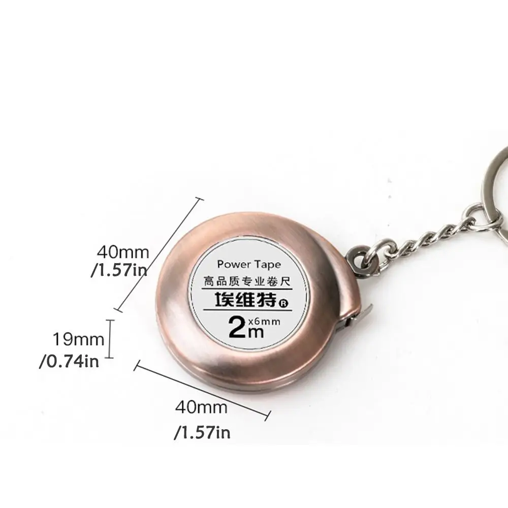 Delicate Retractable Ruler 2M Mini Multipurpose Steel Tape Measure Roulette Keychain Measure Tape Construction Tools