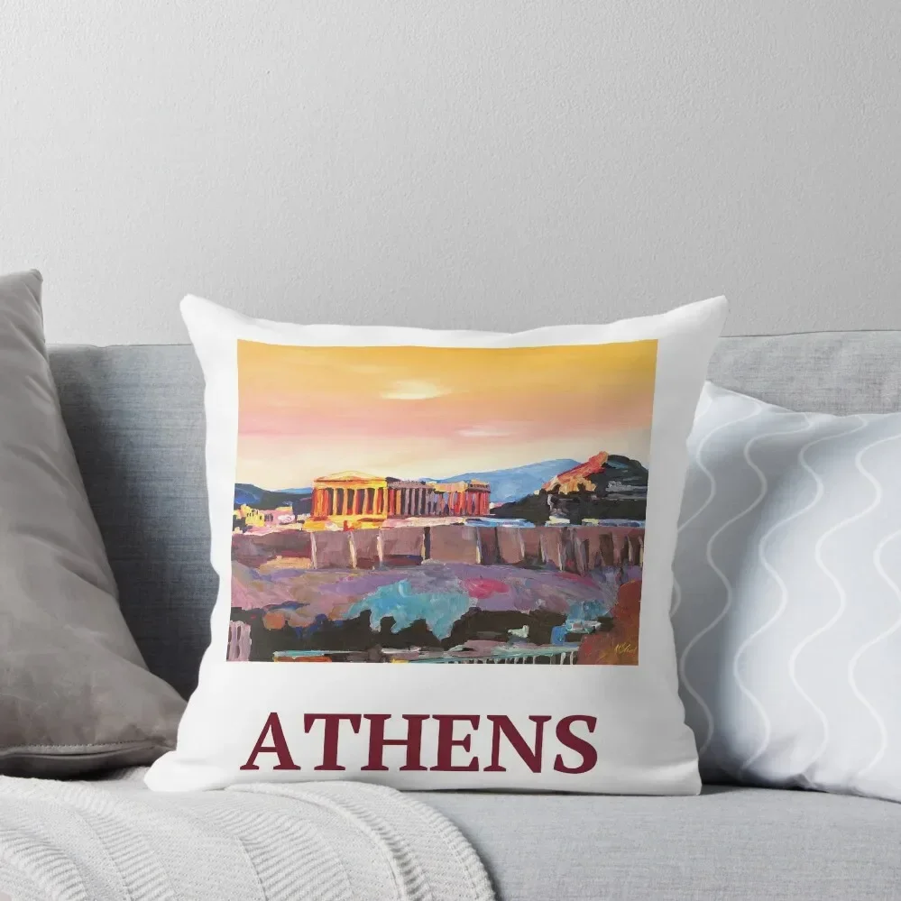 

Athens Greece Acropolis at sunset Throw Pillow bed pillows Decorative pillow case pillow