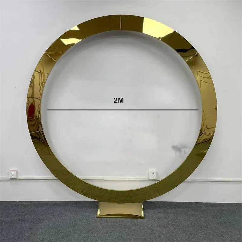 mirror stainless steel arch round meta circle arches backdrop for wedding decoration