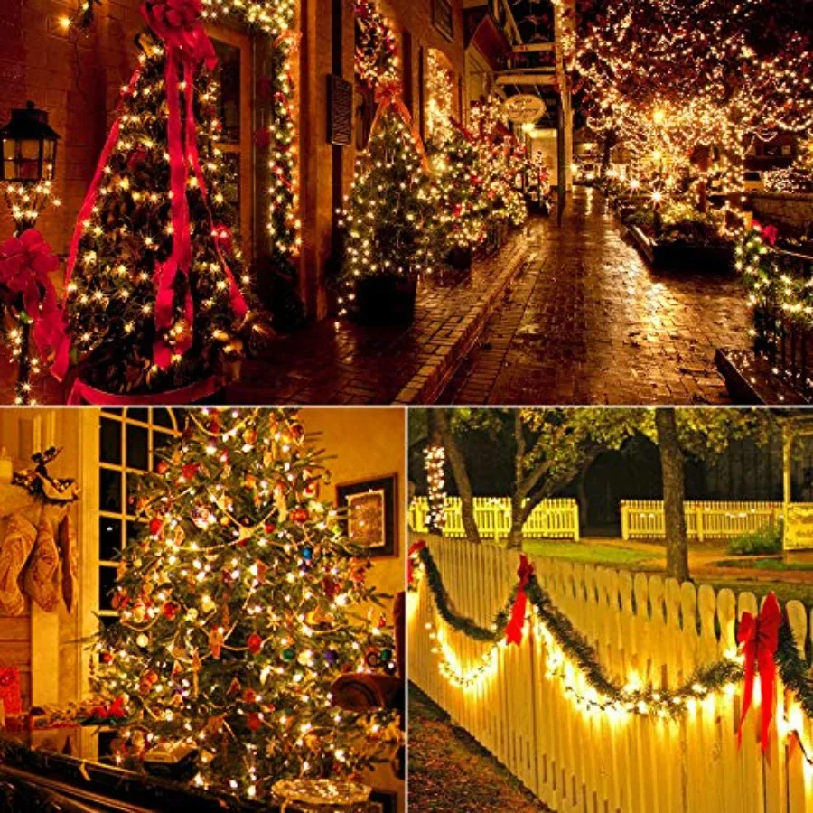 Christmas Lights 139.2ft Soft White Incandescent String Lights Clear Christmas Light String Connectable 120V UL Certified Mini