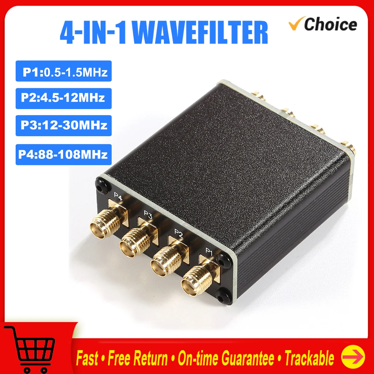 4-in-1 Wave Filter Passive Filtering Machine LC Simplified Filter for Radio Receiver SDR Wave Filter Source Splitter Filter