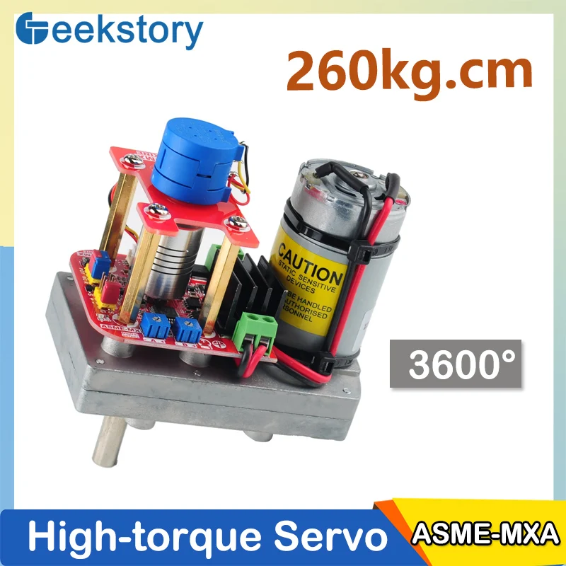 ASME-MXA 260kg.cm Servo High Torque 3600 Degree 10 Turn Alloy Steering Gear Servos DIY Power Parts For Robot Arm Valve Control