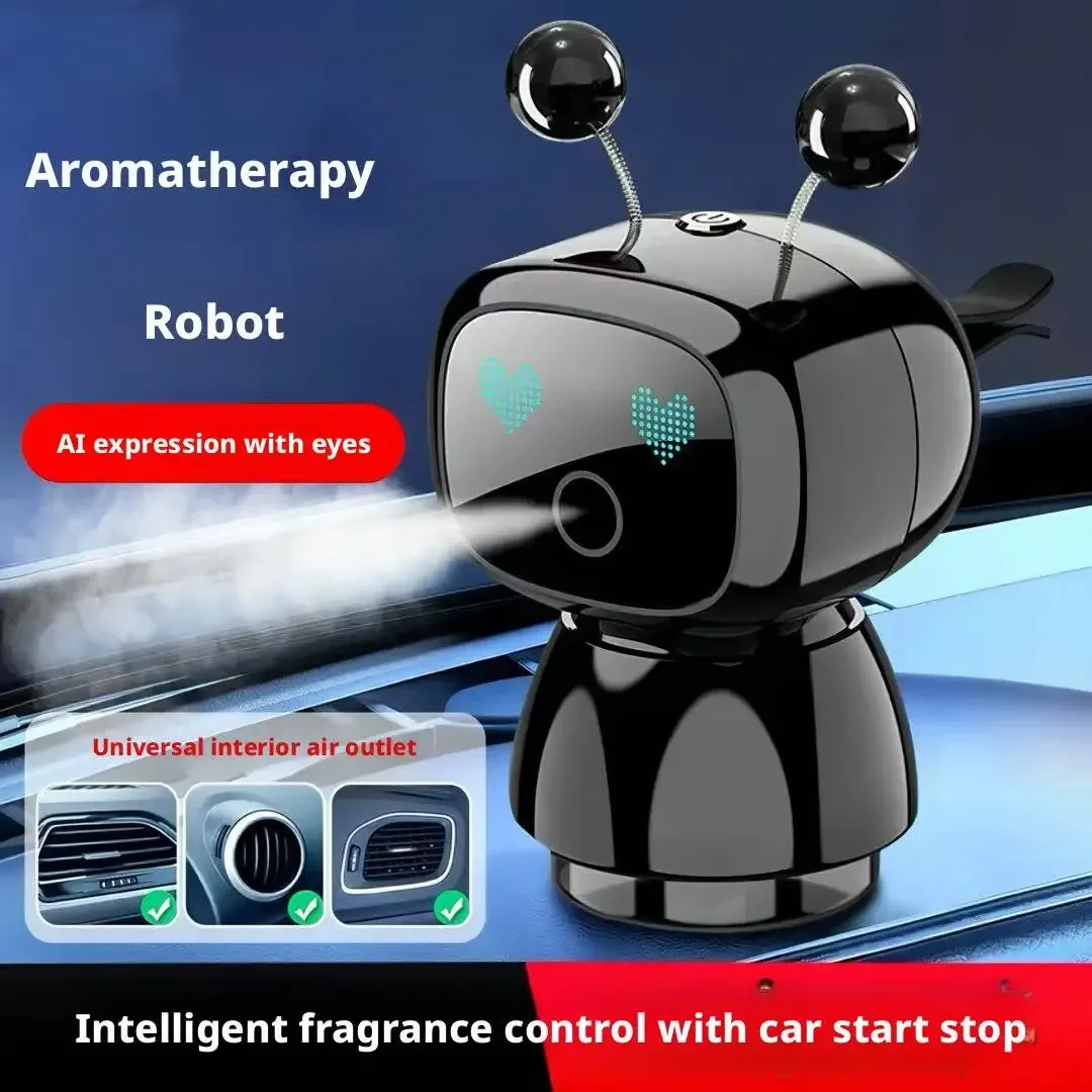 Mini Robot Car Air Vent Aroma Clip Auto On Off with Engine Start Summer Fresh Style Long Lasting Scent Car Interior Odor Remover