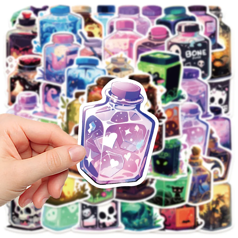 50-Piece Cute Magic Juice Stickers - Decorative Decals for Notebooks, Laptops, Journals, Phone Cases(Anime Worlds Store)