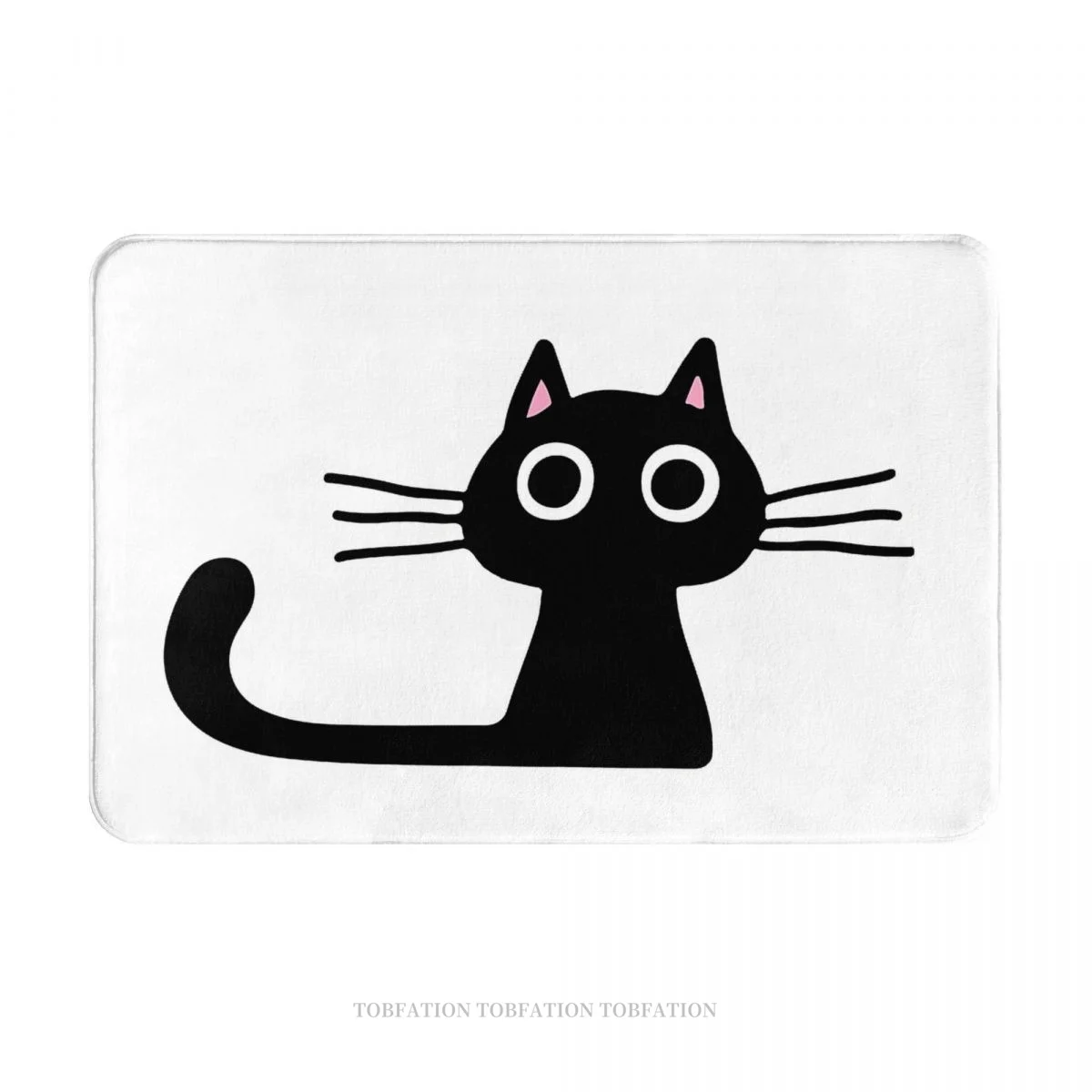 Leuke Katten Minnaar Bad Antislip Tapijt Cutie Kitty Kat Brede Eyed Zwarte Kitten Flanel Mat Welkom Deurmat Floor decoratie Tapijt
