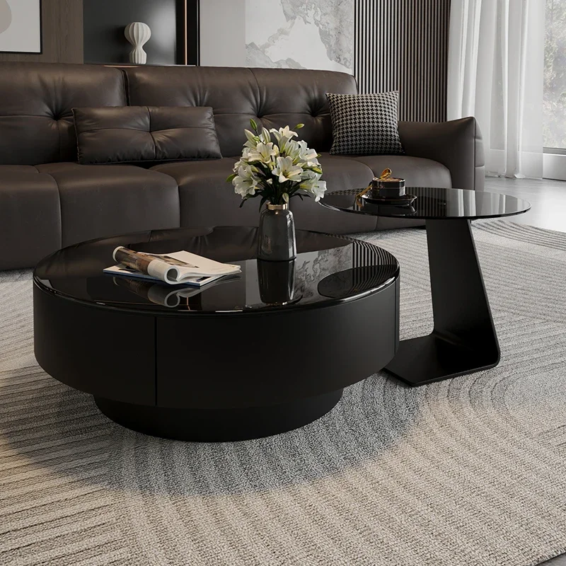 

For Nordic Round Coffee Tables Luxury Glass Small Simple Coffee Tables Modern Design European Mesa Auxiliar Trendy Furniture