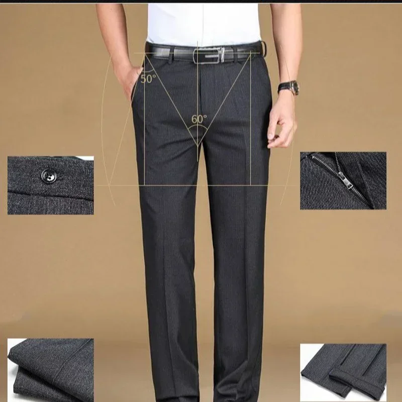 Male High Quality Loose Classic Comfortable Formal Pants 2025 Fashion Men Straight Narrow Leg Business Suit Trousers Size 29-40