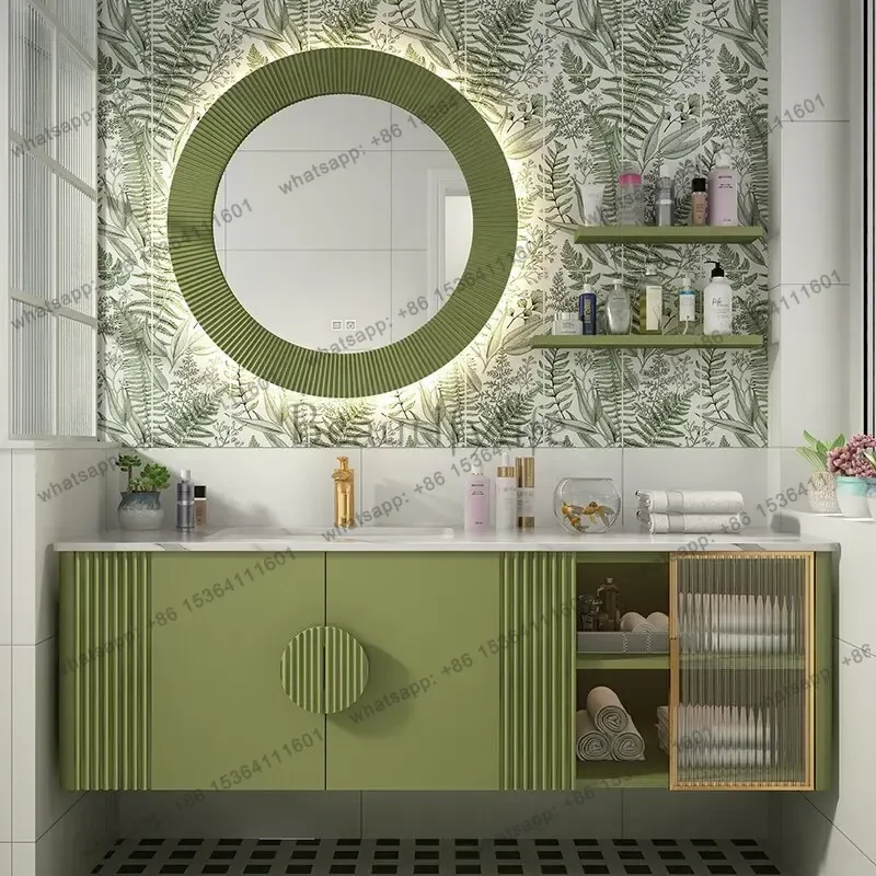 

Modern Oak Bathroom Cabinet Combination Toilet Slate Wash Counter Bathroom Cabinet