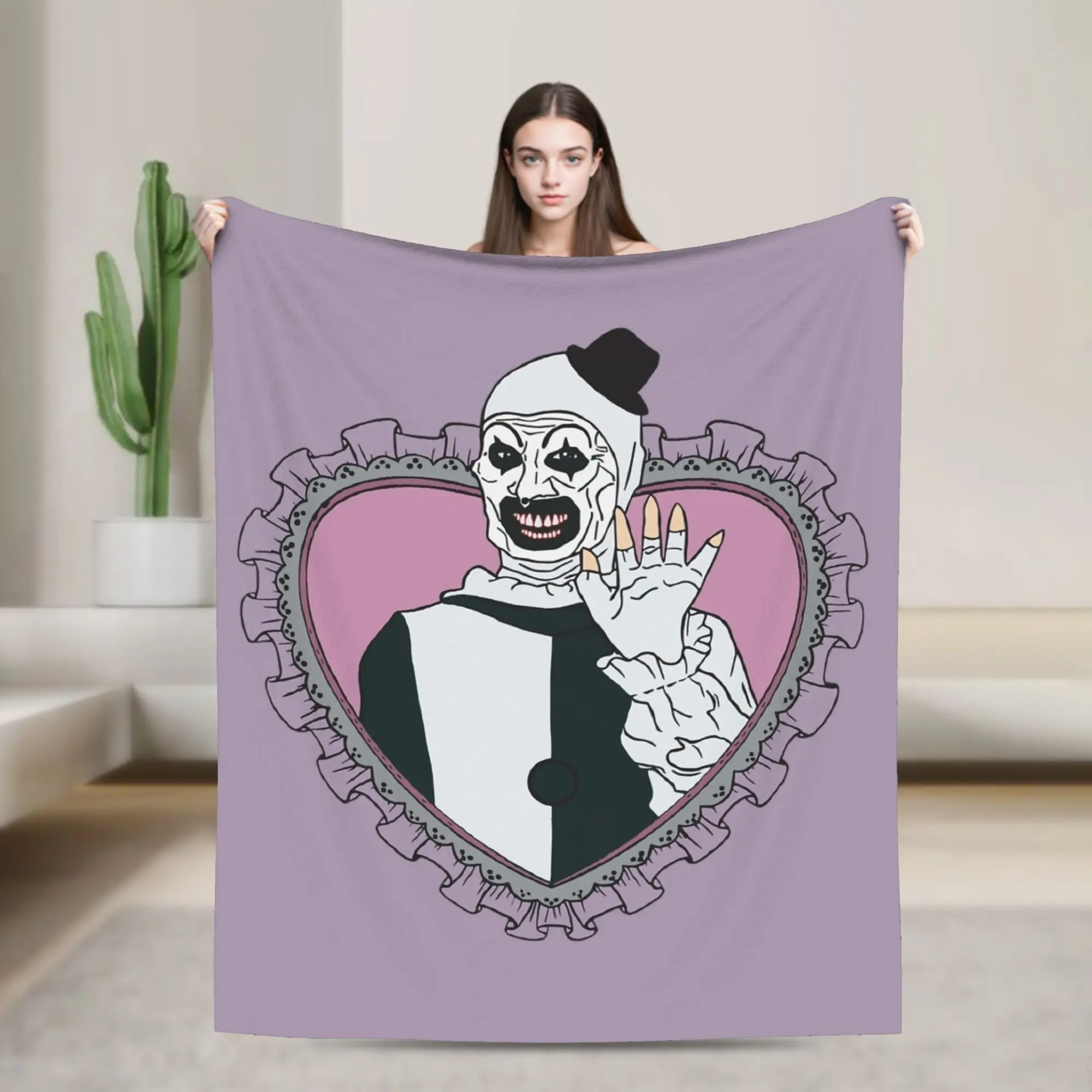 Cute Terrifier Love Horror Blankets Velvet Summer  Breathable Soft Throw Blanket for Bedding Bedroom Bedspreads