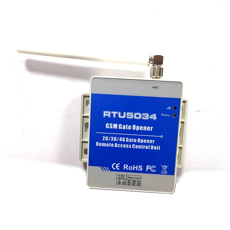 RTU5034 2G GSM بوابة فتحت الباب التتابع التبديل نظام التحكم في الوصول عن بعد فتاحة بوابة بلاستيكية بيضاء