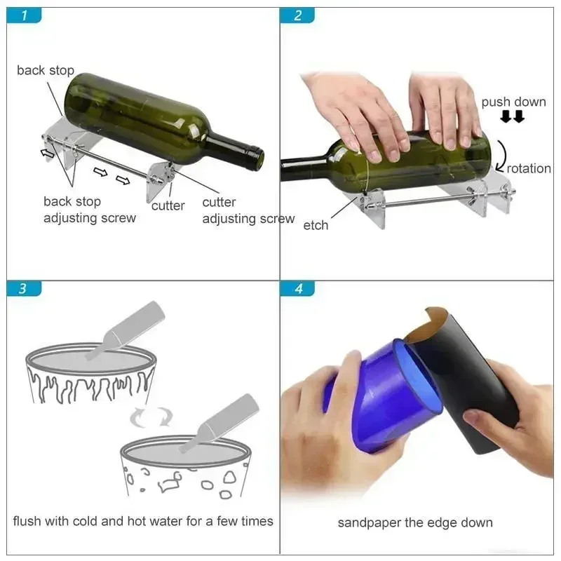 Professional for Bottle Cutting Glass Bottle-Cutter DIY Cut Tool Machine Glass Cutter Wine Beer Glass Craft Recycle Cutter Tool