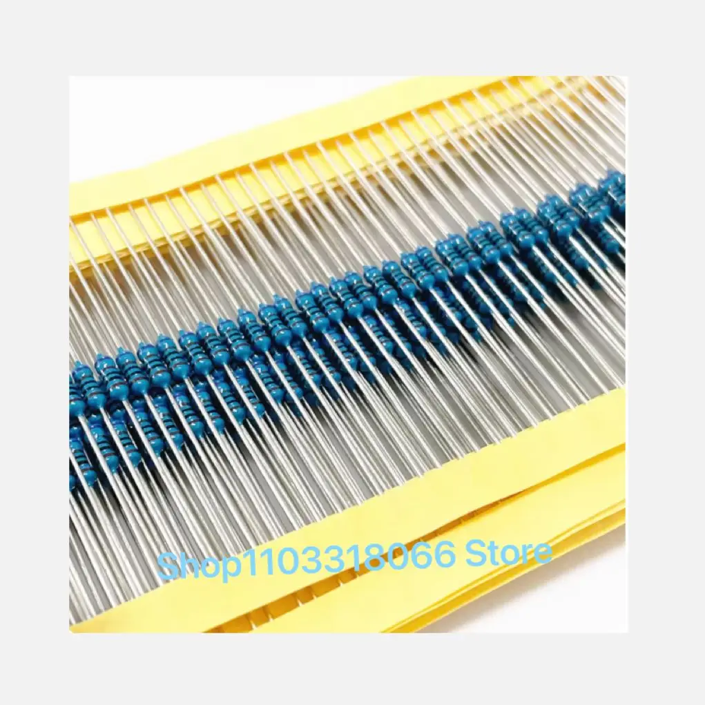 50 Uds 0,25 w 1/4W resistencia de película metálica de precisión 0,1% 1R-953R 300R 330R 301R 402R 470R 510R 499R deriva de baja temperatura 25ppm