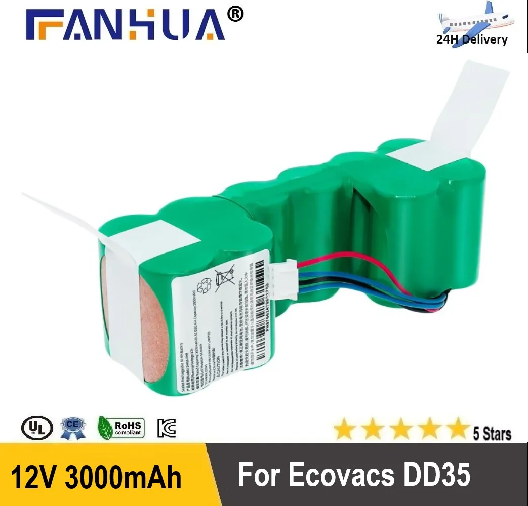 

Ni-MH Battery Replacement for Ecovacs DD35 DE55 DE5G DM88 DG710 DG716 Deebot OZMO 902 901 610 900 Robotic Vacuum