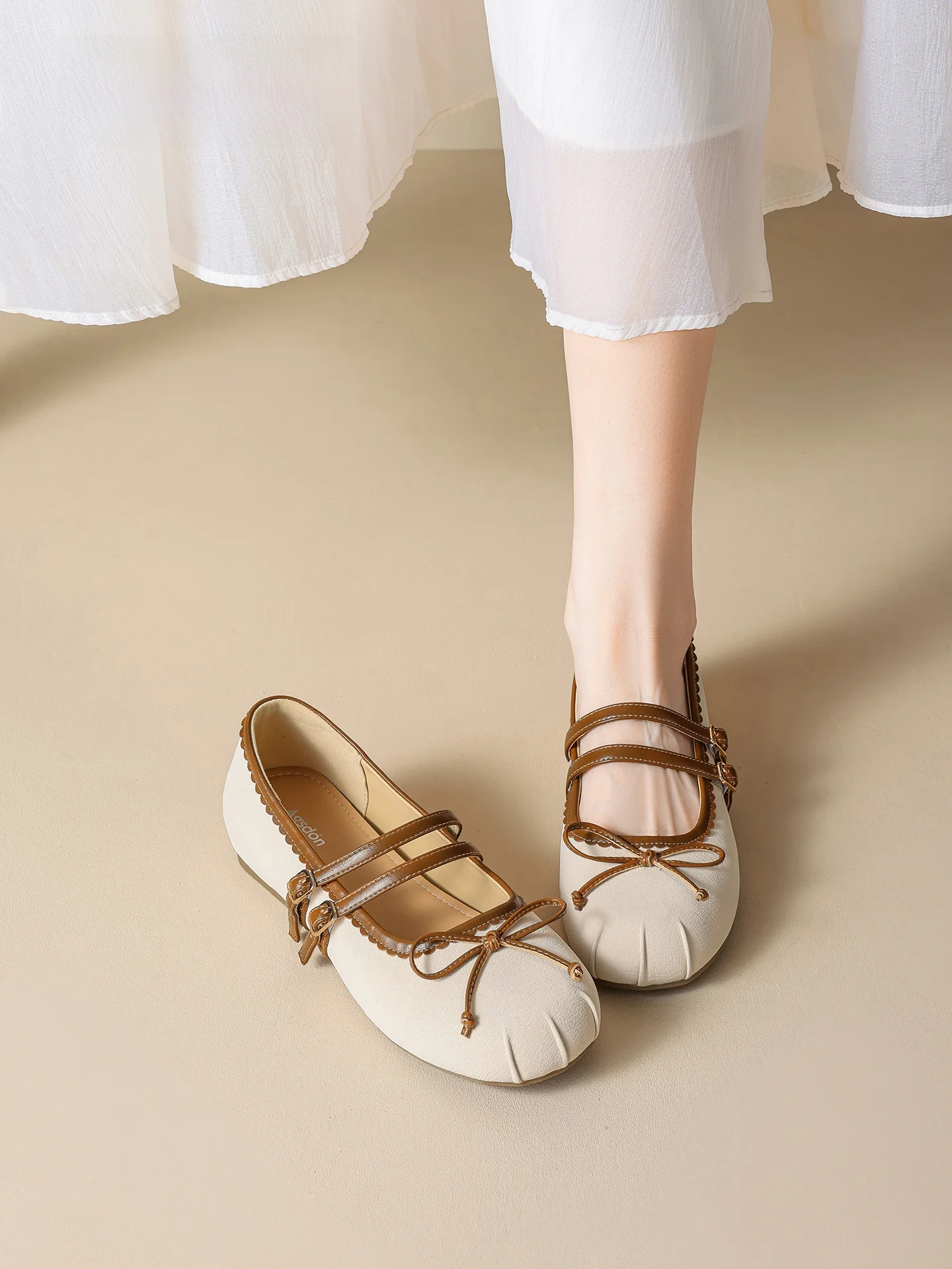 

Ballet Mary Jane Flat Shoes Women's New 2026 Summer Low Cut Comfortable Fashionable Single Shoes Casual round Toe mid Heel