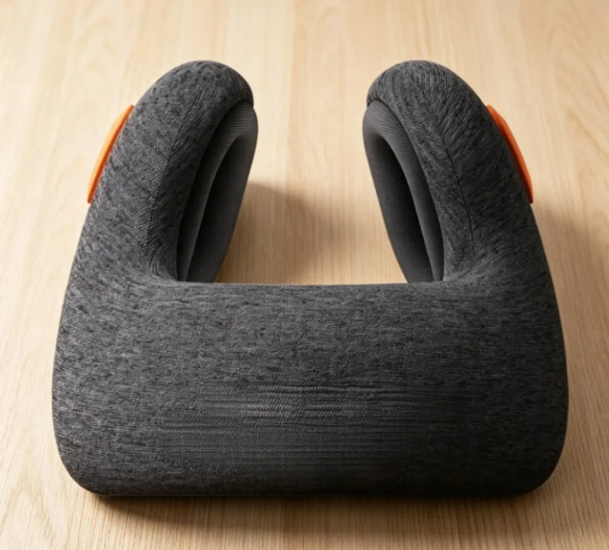 

Travel Neck Pillow with Noise Canceling Earmuffs, 25dB Memory Foam 360° Support for Airplane Car Office