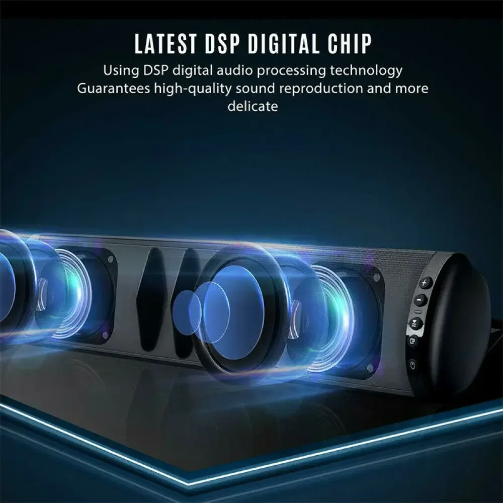 Home Theater System Bluetooth Speaker Computer TV Soundbar Wireless Soundbox 3D Surround Sound Music Center with RCA FM Radio