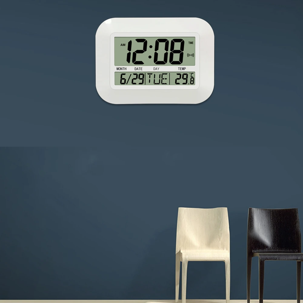 Reloj Digital de pared para el hogar y la Oficina, dispositivo sencillo con batería, calendario de gran temperatura, fecha y día