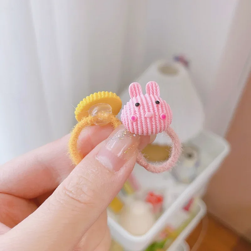 Children's cute thumb hair band baby hair tie baby headband little girl high elastic hair rubber band headgear