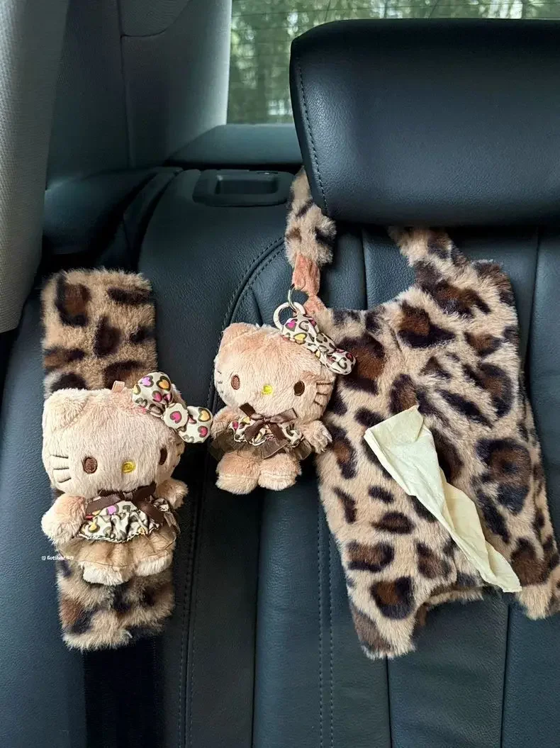 

Hello Kitty Cartoon Car Seat Belt Cover Auto Seat Belt Shoulder Protector Pad Car Interior Accessories Tissue Box