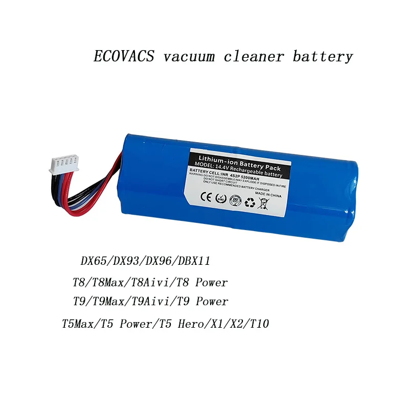 18650 4S2P 14.4V ECOVACS Sweepers New battery T8/T5 Max Neo/T9/T10/X1 X2 N5 N8 accessory  Lithium battery pack