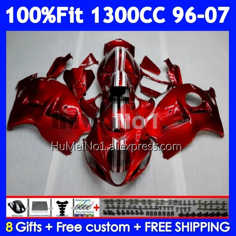 Fairing For SUZUKI Hayabusa GSXR-1300 GSXR 1300 CC 125No.1 GSXR1300 1996 Pearl red 1997 1998 1999 2000 2001 02 03 04 05 06 07