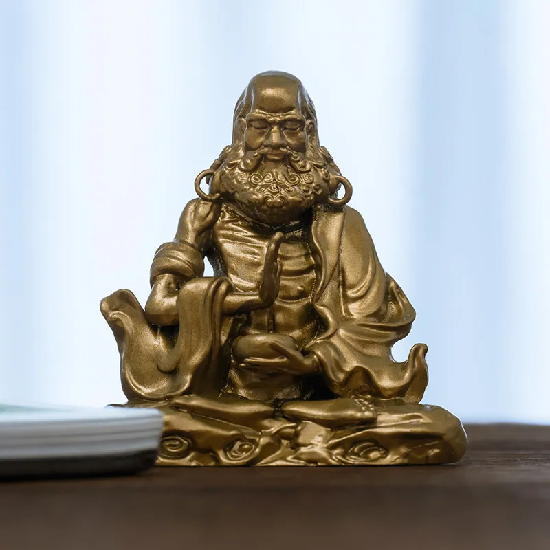 Bodhidharma Vintage Brass Buddha Statue  Discipline Zen Decor Gift 2.6in Statues & Sculptures