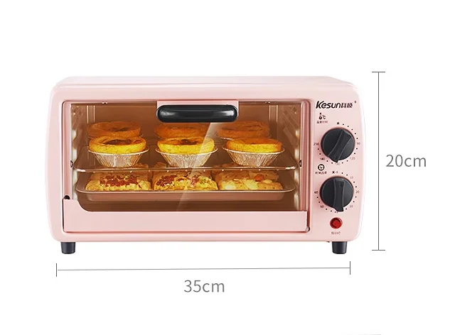 Keshun 9L Electric Oven Household Mini Double layered Multi functional Cake Baking Oven TO-128 Pink Cake Bread