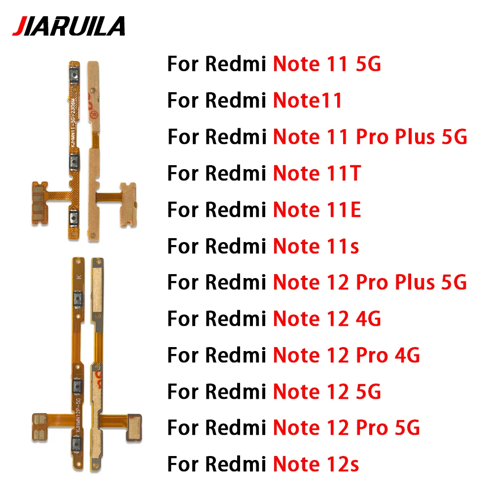 For Xiaomi Redmi Note 12S 11S 12 Pro Plus 5G 4G Power Volume Button Flex Cable Side Key Switch ON OFF Control Button Repair Part