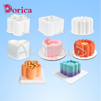 Dorica Round Heart Star Square Bento Cake Silicone Mold Chocolate Mousse Mould Soap Candle Gypsum Making Moulds Kitchen Bakeware